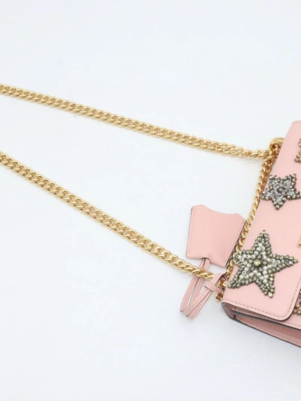 Gucci Calfskin Crystal Star Embroidered Padlock Shoulder Bag - Pink - Picture 6 of 16